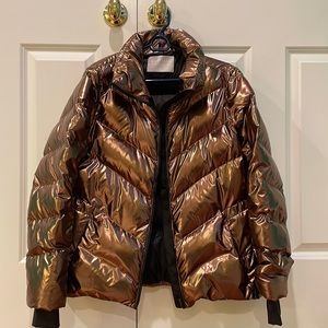 Athleta Bronze Metallic Down Jacket